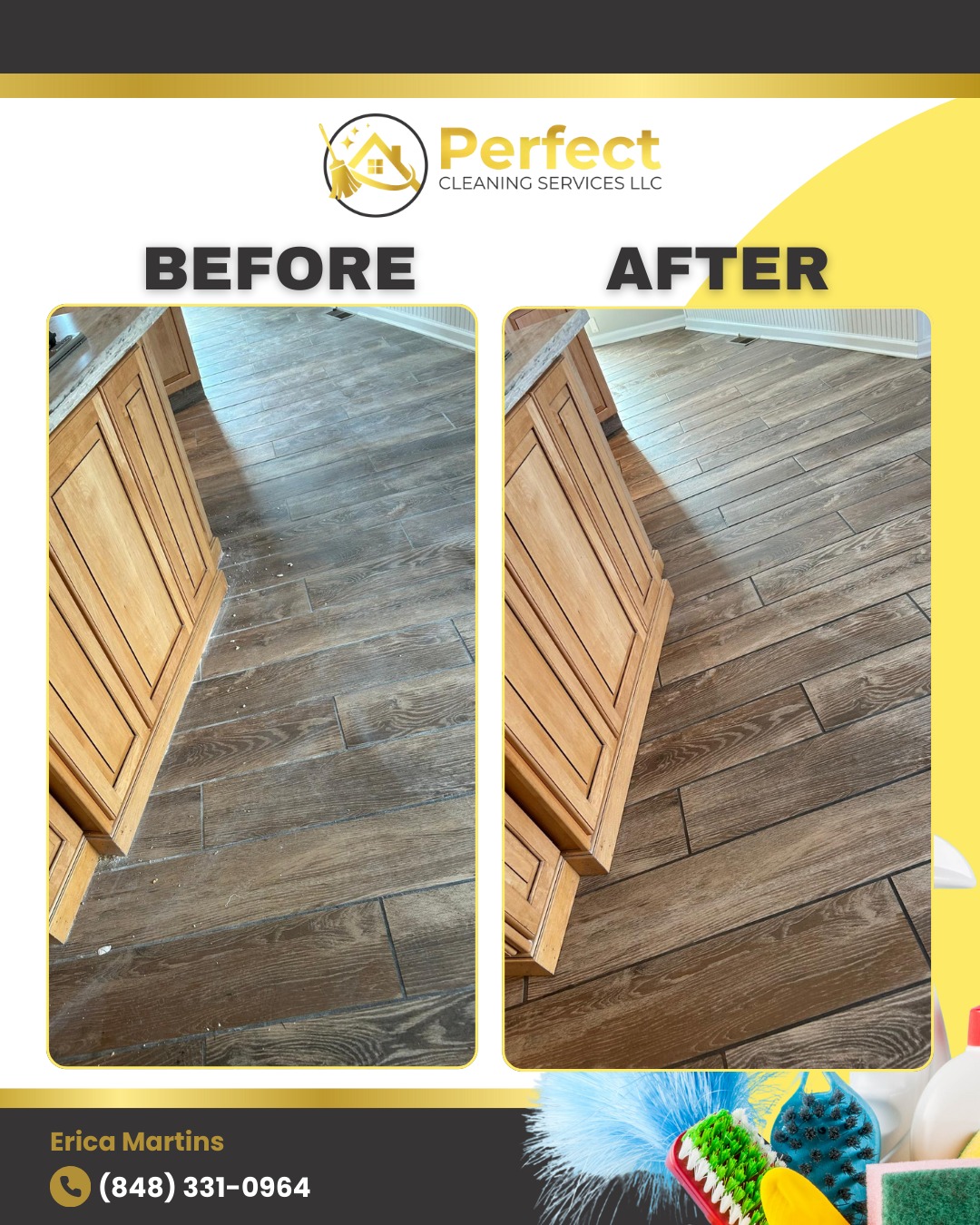 Before and after cleaning transformation